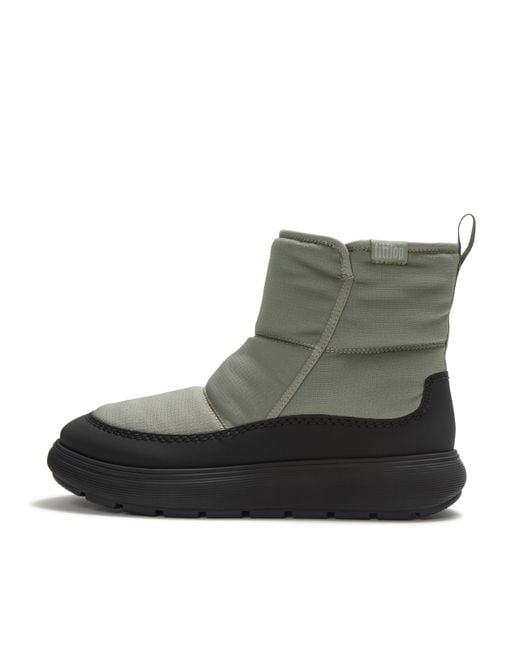 Fitflop Green Iq-Comff Water Resistant Boots Pu/Polyester, /Sage, Size: Uk