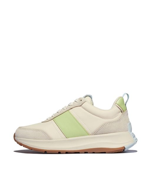 Fitflop White Women F-mode Flow Fabric/suede/leather Flatform Trainers Leather/suede/fabric Polyester, Markdown