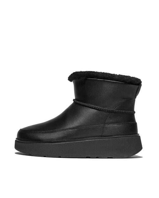 Fitflop Black Women Gen-ff Ultra-mini Shearling-lined Leather Boots