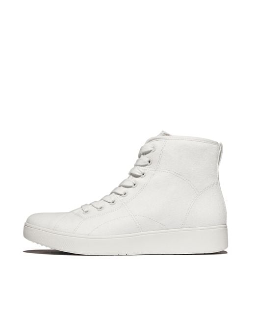 Fitflop White Rally Canvas Mid-Top Trainers