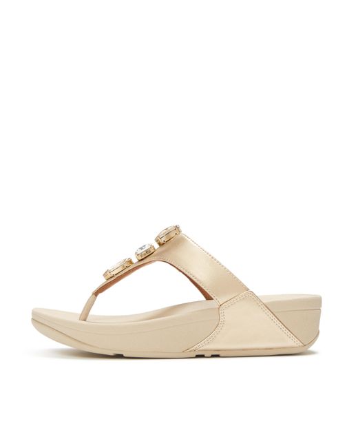 Fitflop Natural Lulu Ultra-Jewel Metallic Toe-Post Sandals