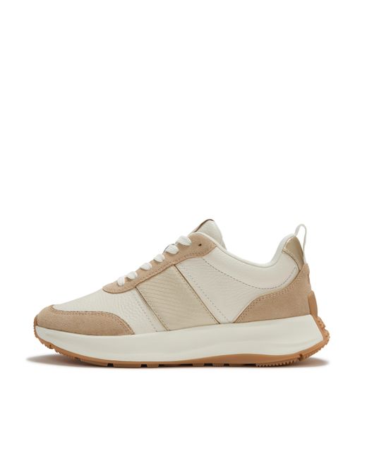 Fitflop Natural F-Mode Flow Leather Trainers