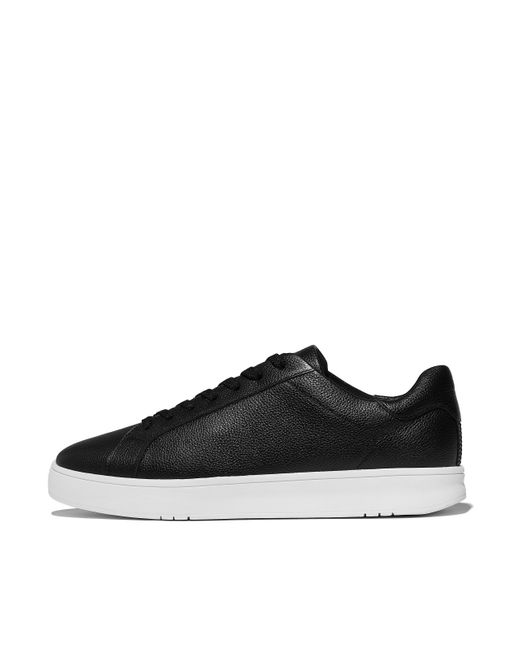 Fitflop Black Rally Ii Tumbled-Leather Trainers for men
