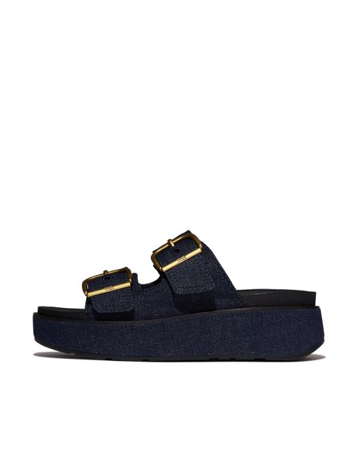 Fitflop Blue Gen-Ff Max Buckle Two-Bar Slides