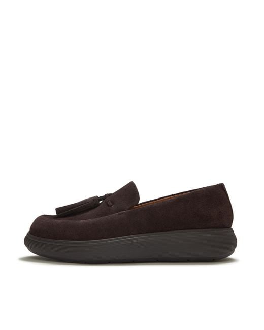 Fitflop Brown Iq-Comff Suede Tassel Loafers, Mix, Size: Uk