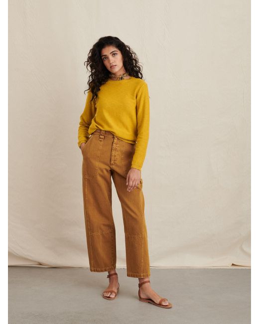 Khaki Upcycled Denim Straight Leg Pant 
