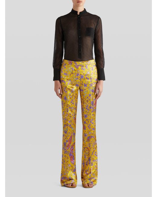Etro Satin Pantalone Loto Pants | Lyst UK