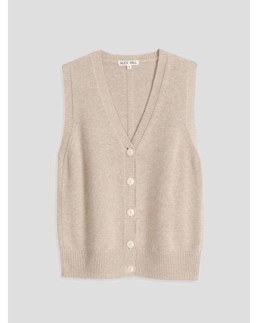 Alex Mill Denim Emilia Oatmeal V Neck Sweater Vest in Natural Lyst