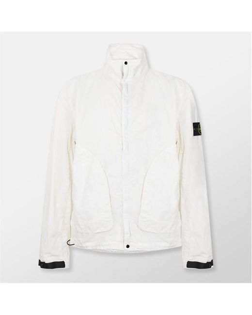 Stone Island White Compass Long Sleeve Field Jacket for men