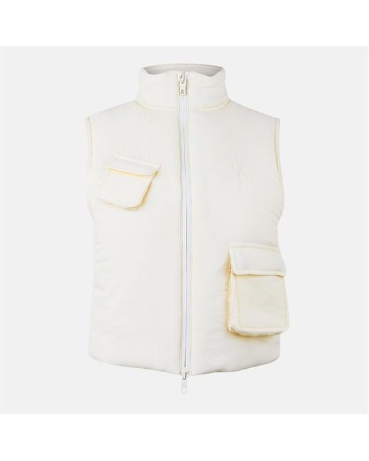Represent White Revolver Stand Collar Full Zip Gilet