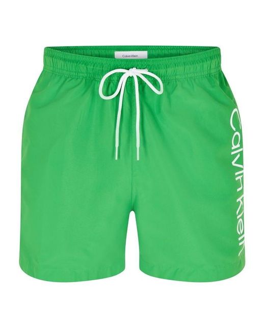 Calvin Klein Green Large Logo Swim Shorts for men