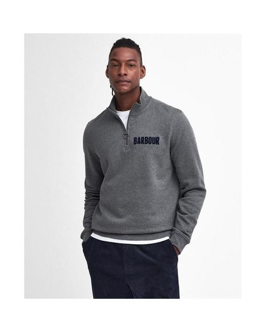 Barbour Gray Cotes Half-zip Sweatshirt for men