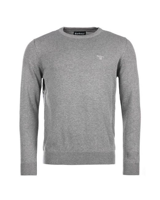 Barbour Gray Crew Neck Sweater for men