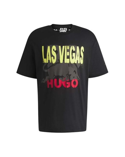 HUGO Black Las Vegas Special Artwork T-Shirt for men