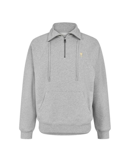 AMI Gray 1/4 Zip Fleece for men