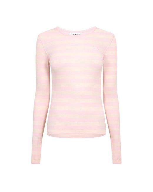Ganni Pink Long Sleeve T-Shirt