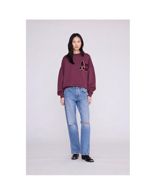 Anine Bing Purple Crew Sweatshirt