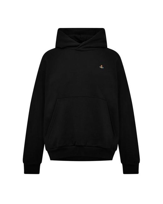 Vivienne Westwood Black Cotton Embroidered Orb Hoodie for men