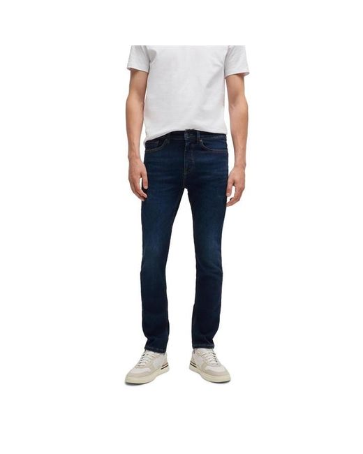 BOSS Re.Maine straight leg jeans met gekleurde wassing • Donkergrijs