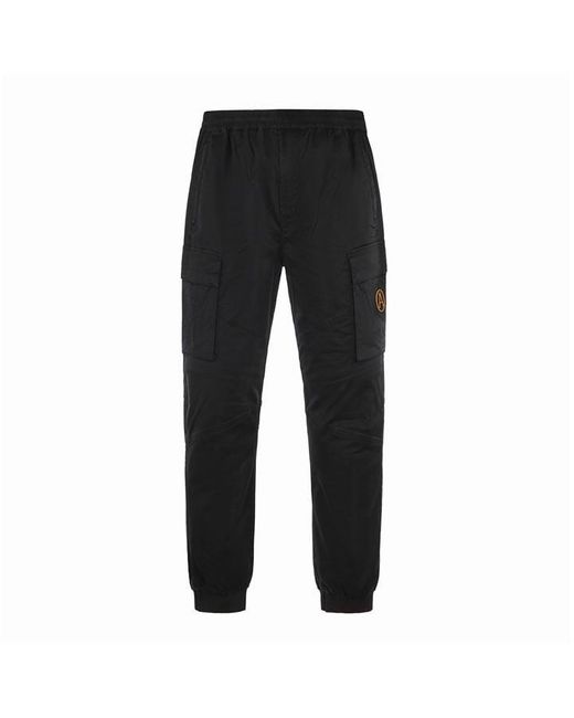 ARCTIC ARMY Black Voyager Elasticated Waist Mid Rise Cargo Trousers for men