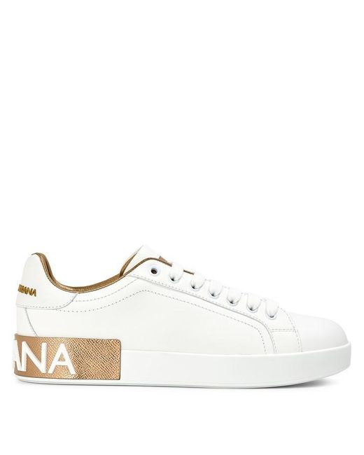 Dolce & Gabbana White Logo Low Top Trainers