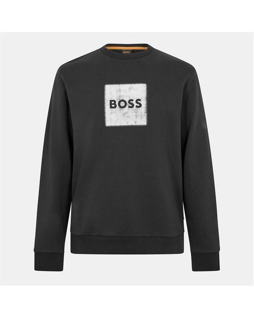 Boss Gray Stitch Crew Crew Sweatshirt for men