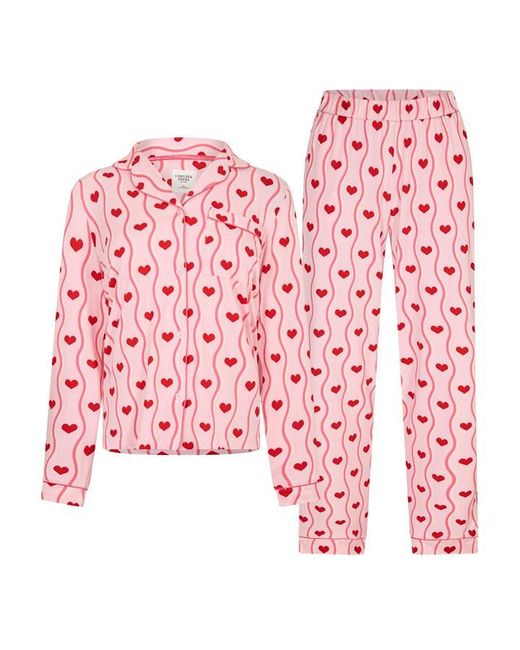 Chelsea Peers Pink Button Up Pyjama Set