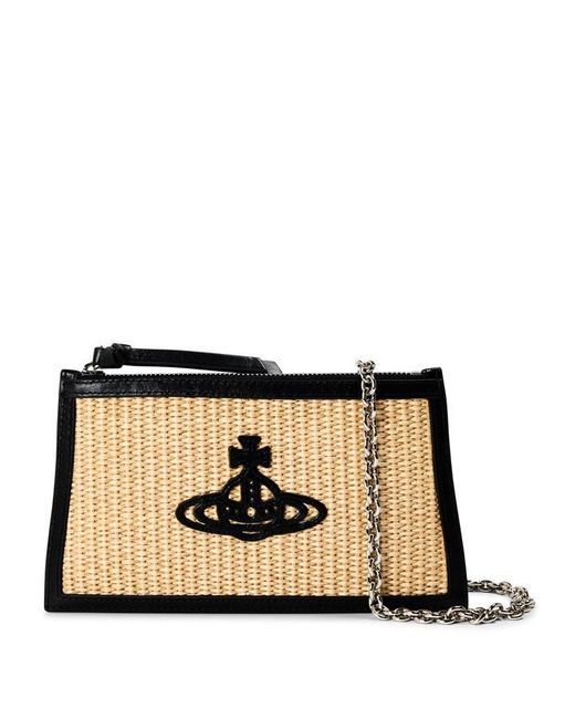 Vivienne Westwood Natural Raffia Zip Clutch