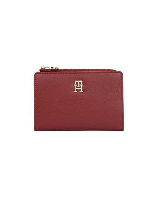 Tommy Hilfiger Red Th Distinct Slim Wallet