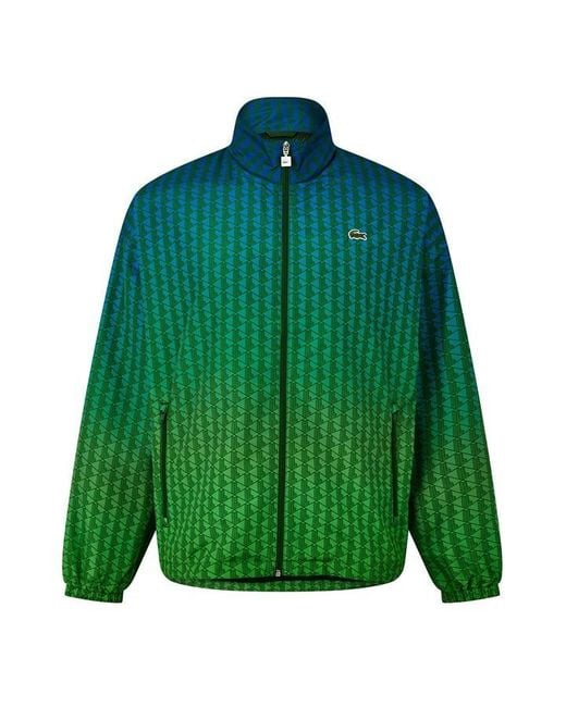 Lacoste Blue Monogram-Print Ombre Tracksuit Top for men