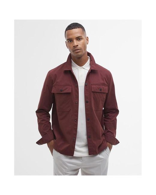 Barbour Red Rocco Peached Overshirt for men
