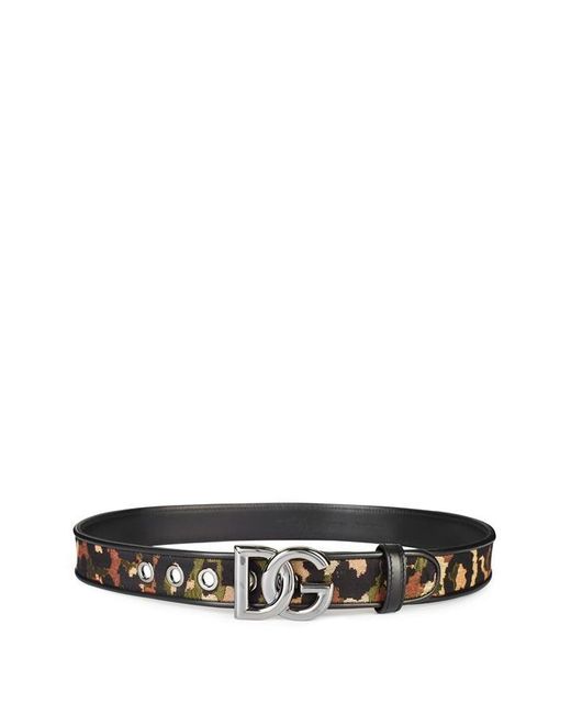 Dolce & Gabbana Black Camo Interlock Belt for men