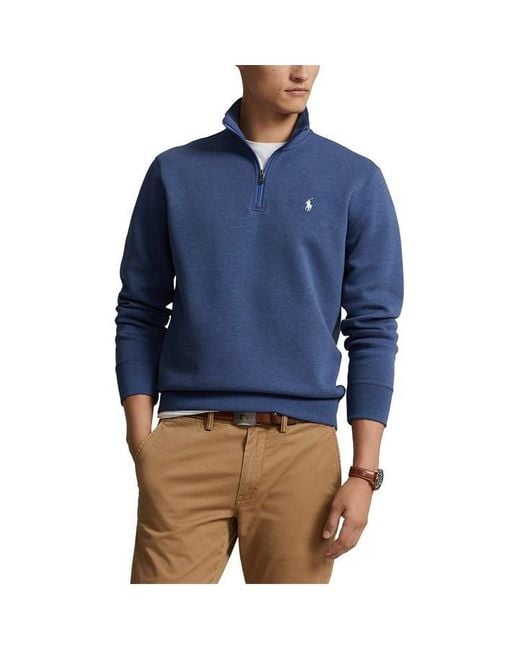 Polo Ralph Lauren Blue Polo Tech Quarter Zip Fleece for men