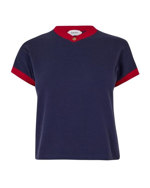 Versace Blue Vintage Medusa Slim Fit T-Shirt