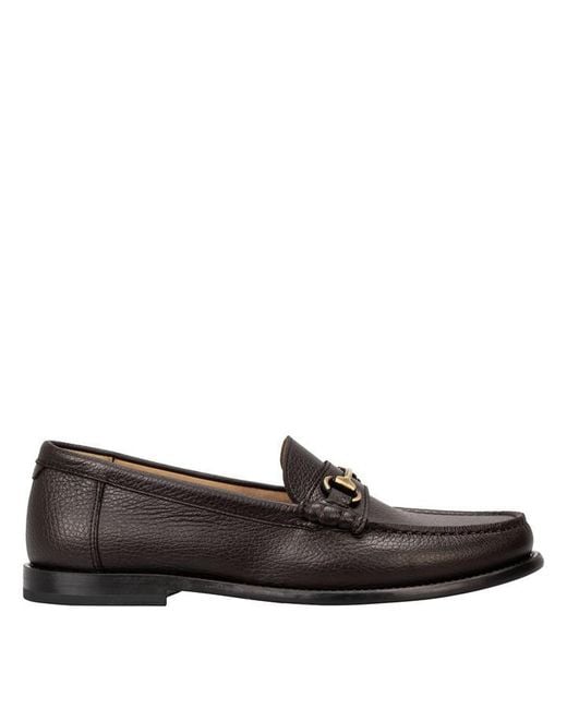 Boss Brown Leather Slip-On Loafers With Emed Logo (Tevan) for men