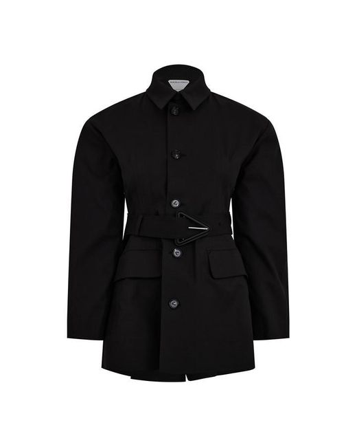Bottega Veneta Black Structured Overcoat