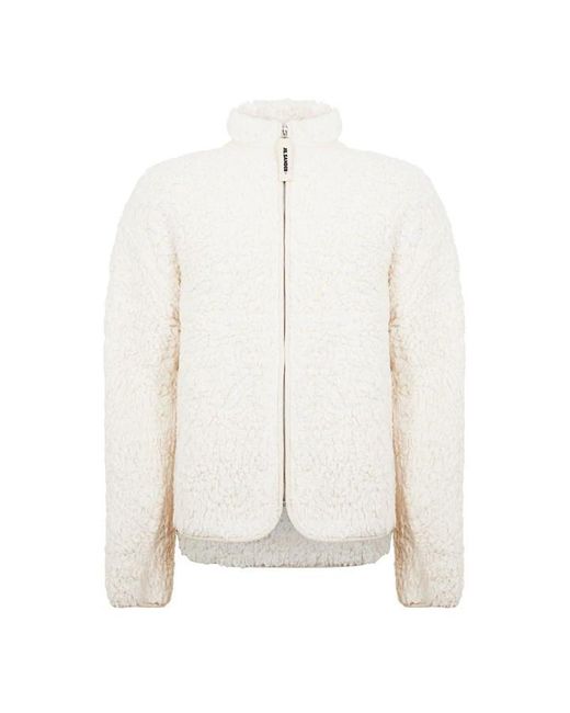 Jil Sander White Sherpa Fleece Jacket for men