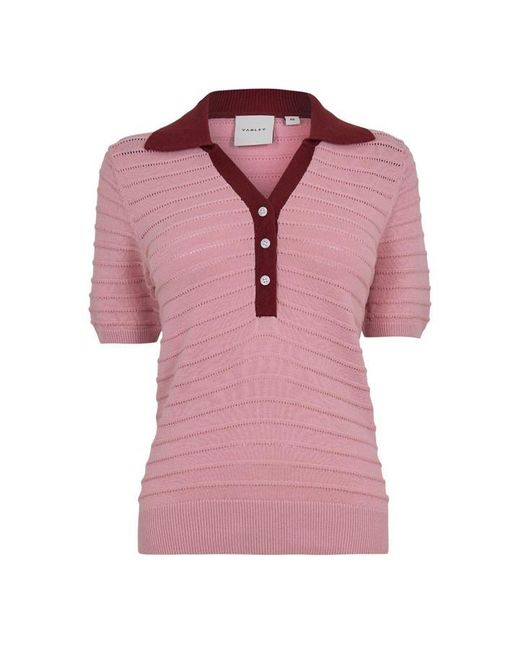 Varley Pink Short Sleeve Polo Shirt