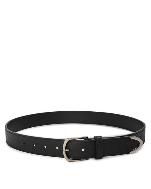 Cole Buxton Black Leather Belt for men