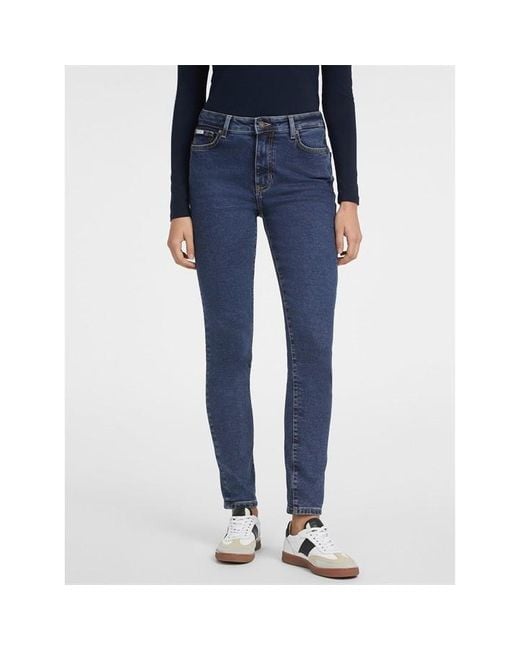 Guess Blue High Rise Skinny Jeans