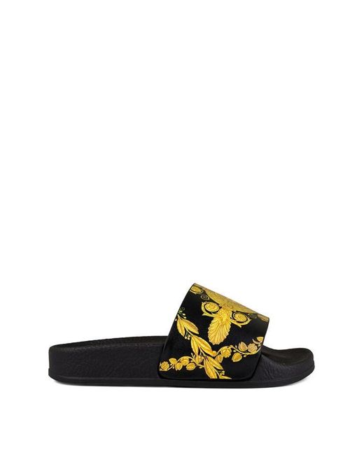 Versace Black Versace Rubber Slide Sandals for men