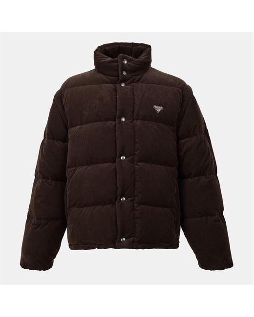 Prada Black Textured Soft-Touch Short Puffer Jacket for men