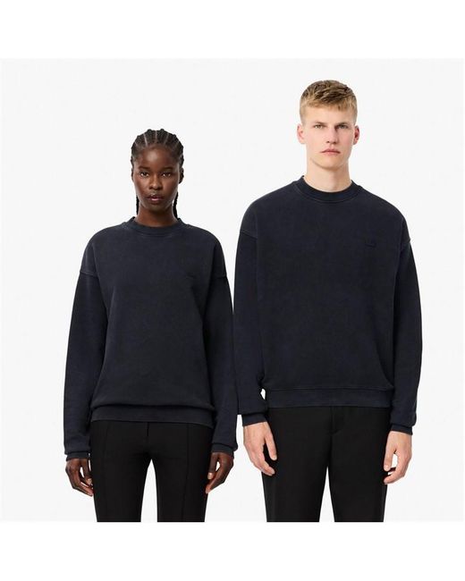 Lacoste Blue Loose Fit Washed Effect Fleece Sweatshirt for men
