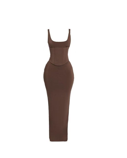 Mars the Label Brown Sandra Scoop Maxi Dress