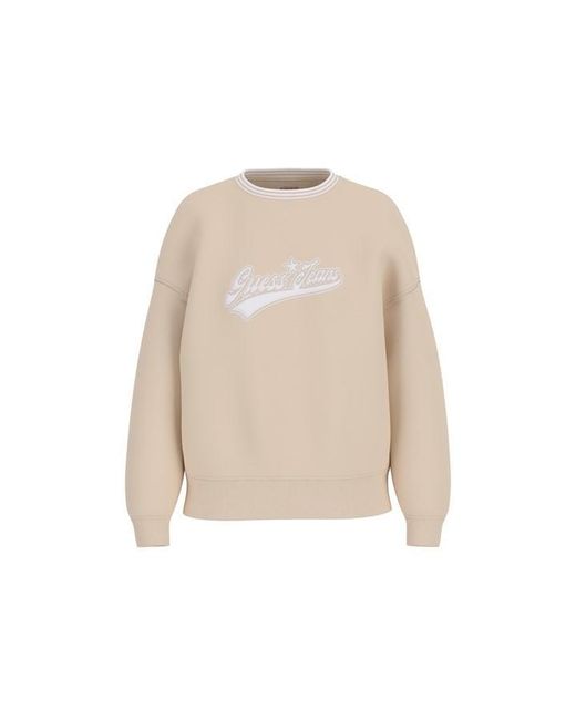 Guess Natural Star Cotton Crew Sweatshirt