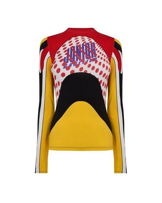 Jean Paul Gaultier Orange Ls Body Map Long Sleeve T-Shirt