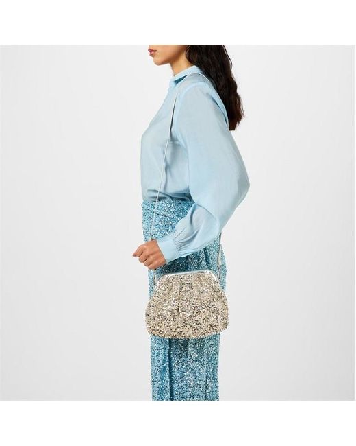 Never Fully Dressed Blue Sequin Clutch Bag