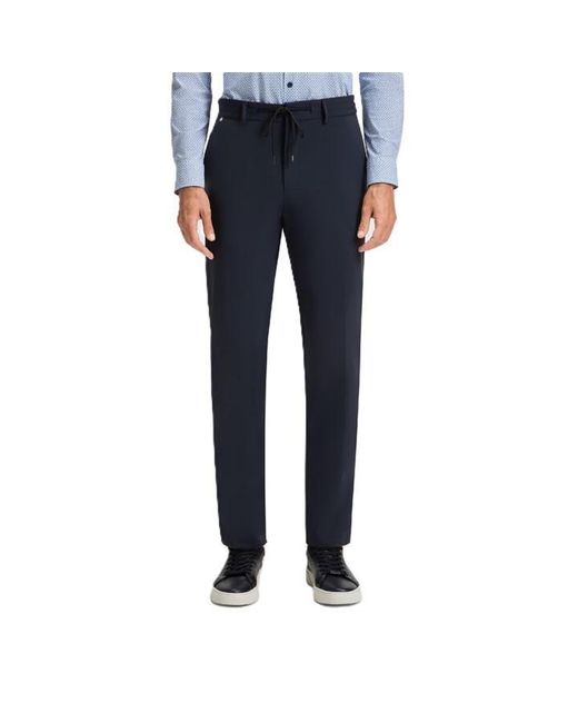 Boss Blue Straight Leg Trousers for men