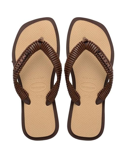 Havaianas Brown Top Sqr Fusion Boho Flip Flops