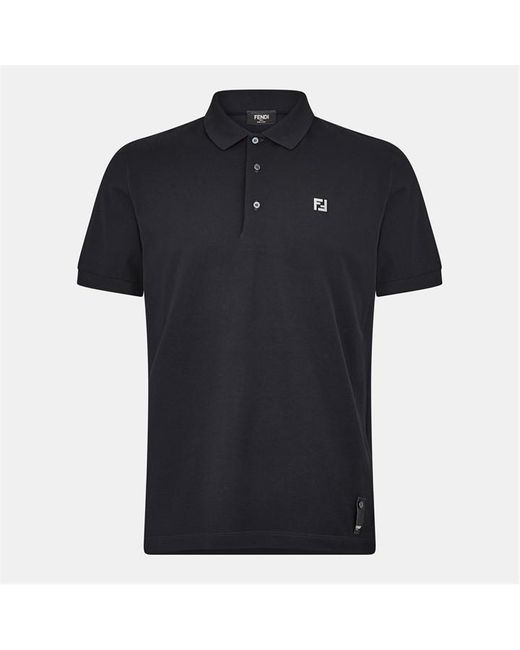 Fendi Black Short Sleeve Polo Shirt for men
